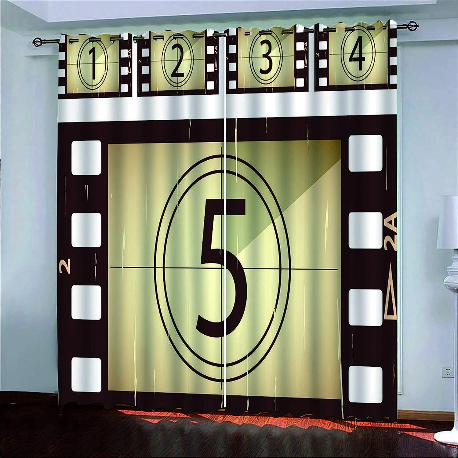 Tende Termiche Isolanti - Il Film Inizia 300 X 280 Cm Tende-Stampa Foto 3D,Tende Oscuranti Con Occhielli Per Finestre Cameretta Bambina Camera Da Letto/Tessuti Insonorizzant Ufficio -6X2Z+F1X