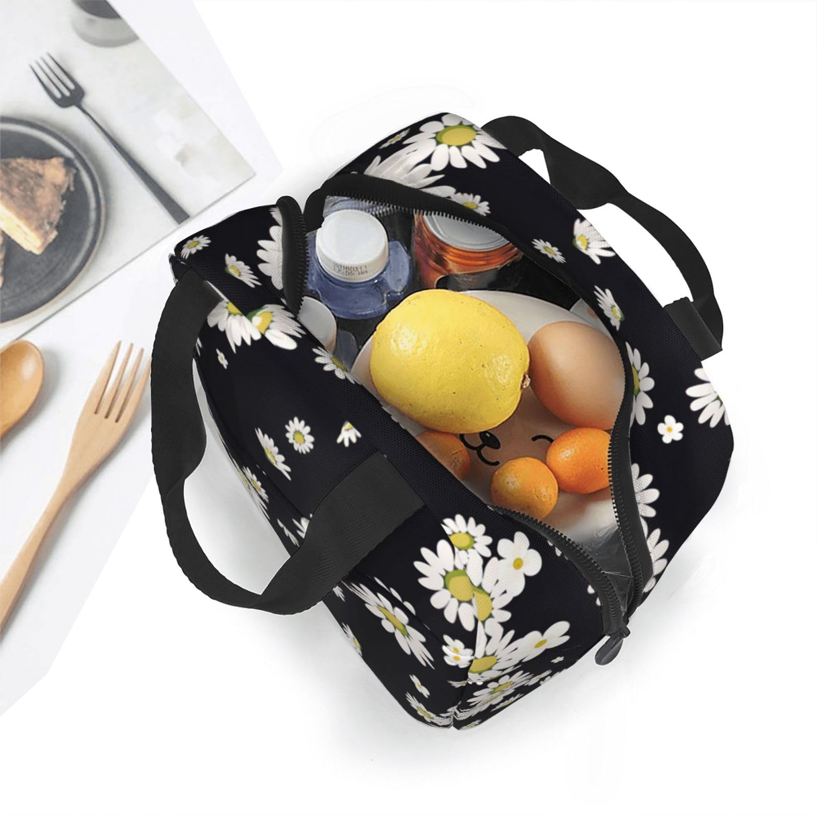 Borsa Termica Pranzo Con Margherite, Estetica E Riutilizzabile: Per Picnic, Ufficio E Scuola