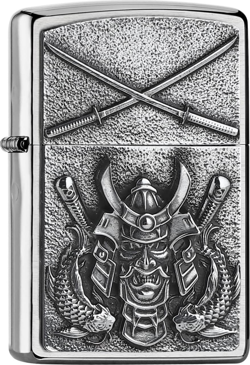 Zippo Lighter Placca cromata spazzolata Samurai 2007836