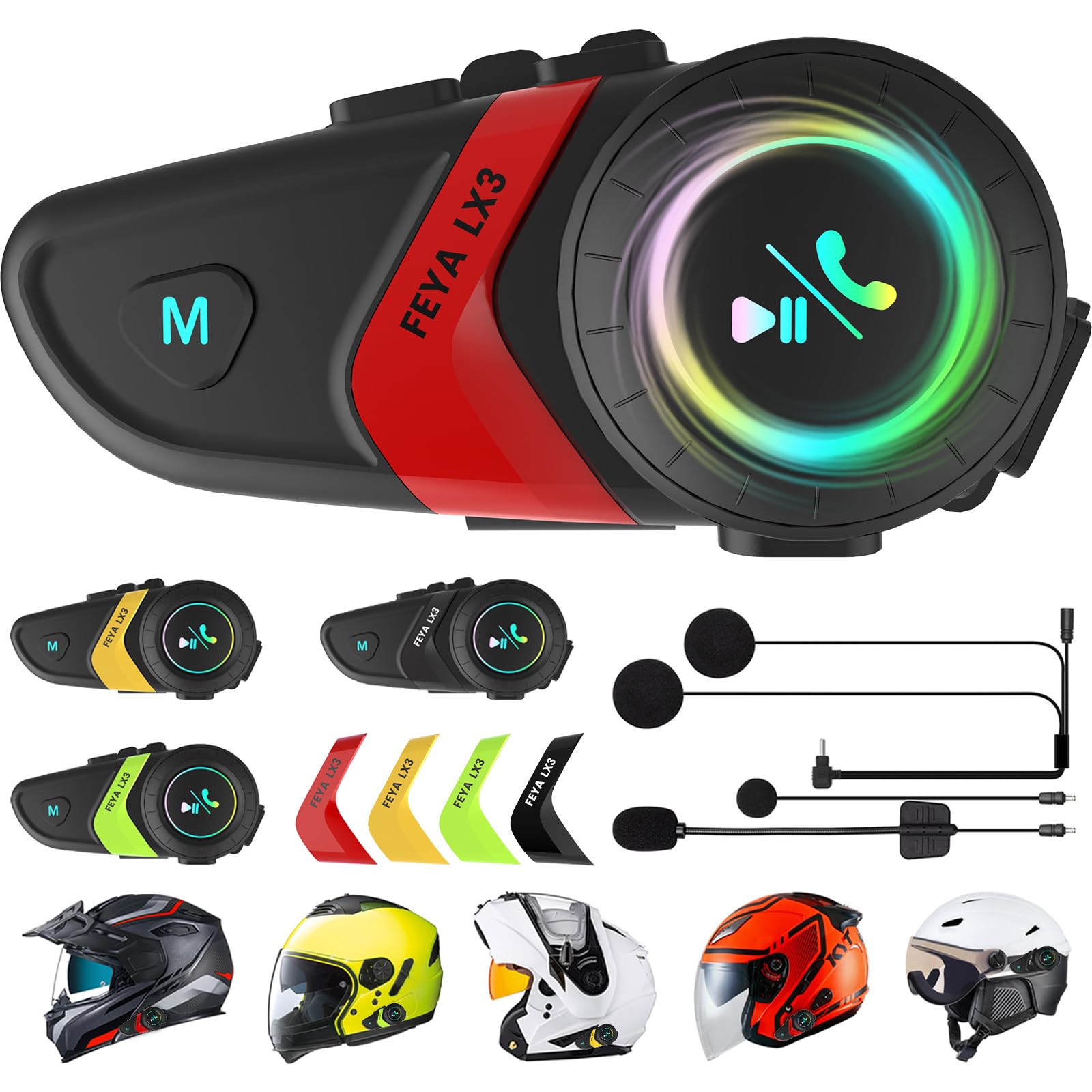 The best motorcycle helmet speakers of 2026 You Can Buy Today FEYA Motorcycle Helmet Speakers Super Long Battery Life Helmet Headset with Hi-Fi Sound Quality Dual Noise Reduction IPX6 Automatic Answer/Call Music Control/AI Voice/Soft & Hard Mic 1 Pack