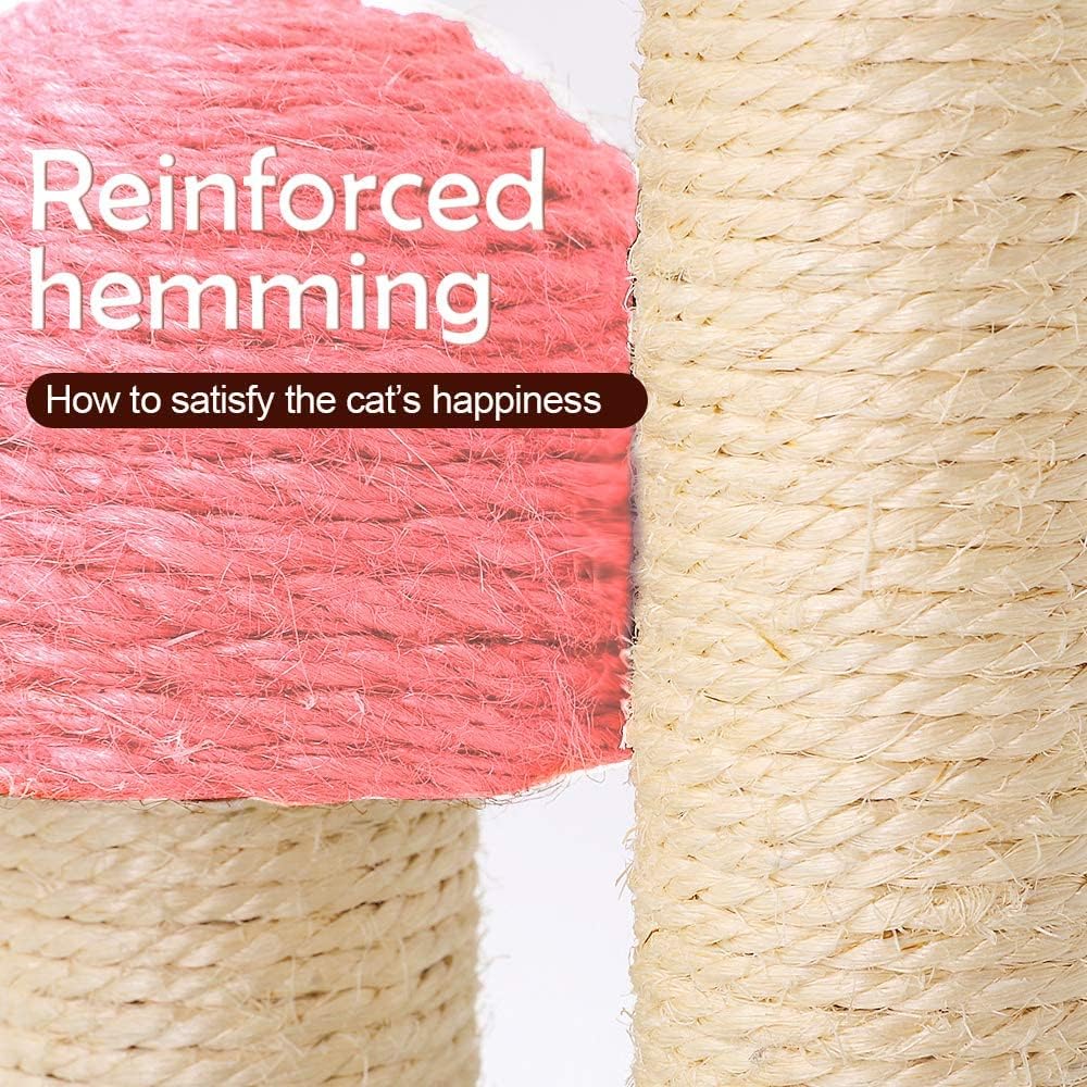 review ShellKingdom Cat Scratching Post Mushroom, Cute Kitty Cat Claw Scratcher Sisal Rope Covered Soft Lawn Scratch Board Pad for Indoor Cats (Pink)