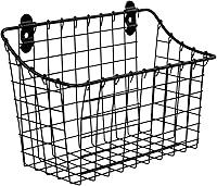 Spectrum Matte Black Large Wall Mounted Wire Basket - Farmhouse Kitchen Pantry Bathroom Organizer Storage Caddy