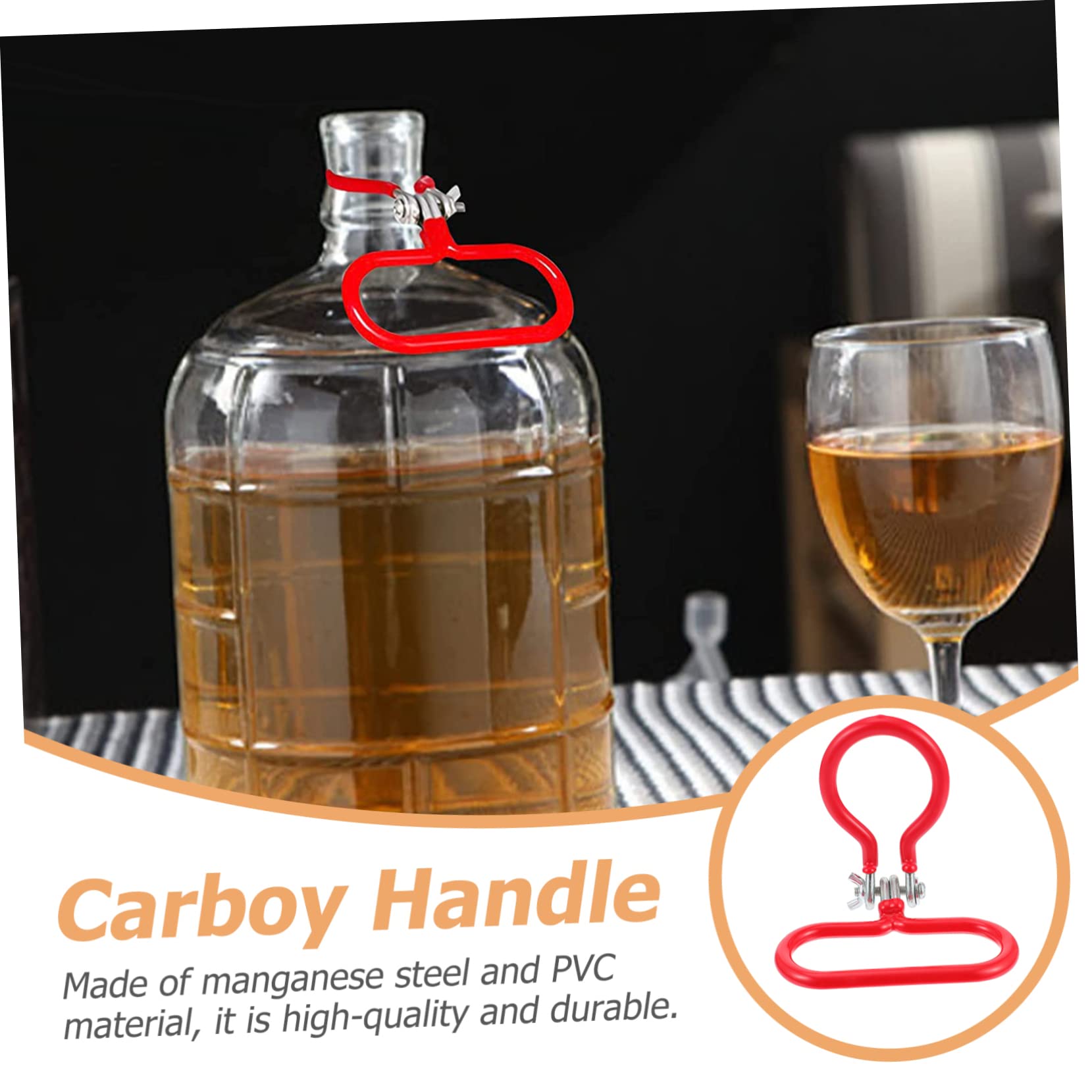 BEBEMOKO 1pc Handle Tool for Wine Making Tool Bottle Carrying Handle Manganese Steel Pvc Coating Scratch-resistant Comfortable Grip