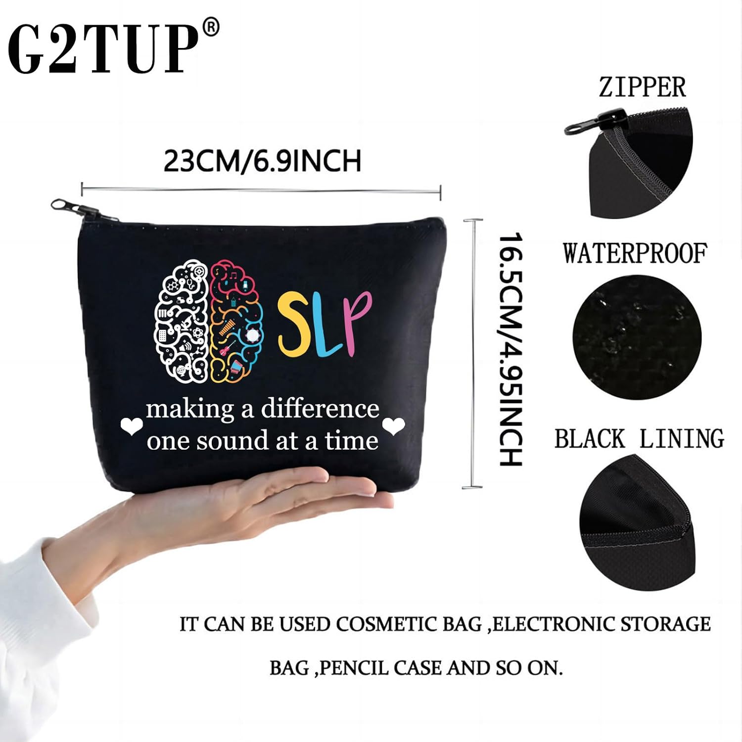 G2TUP SLP Speech Language Pathologist Gift Speech Therapist Cosmetic Bag SLP Making a Difference Halloween Presents