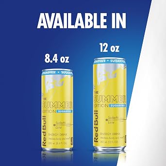 Red Bull Sugarfree Energy Drink, Sudachi Lime, Summer Edition | contains caffeine, taurine, B-vitamins, sweeteners, and water, 12 fl oz, pack of 4 cans