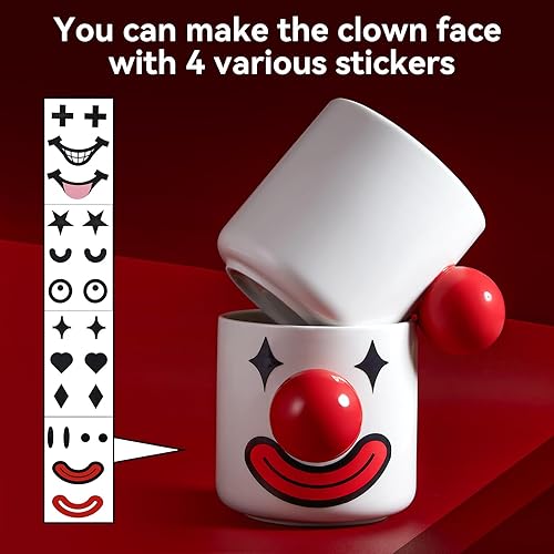 Miniatura 2 de Tigdeer Bonita taza de café de payaso, personaliza la cara de payaso, divertidas tazas novedosas de bricolaje, taza de té, regalos únicos para