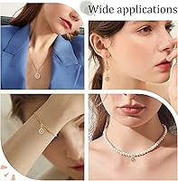 Vista 6 de Beebeecraft 5Pcs/Box Evil Eye Charms 18K Gold Plated Brass Flat Round with Blue Cubic Zirconia Turkish Evil Eye Pendants Jewelry Making Findings for