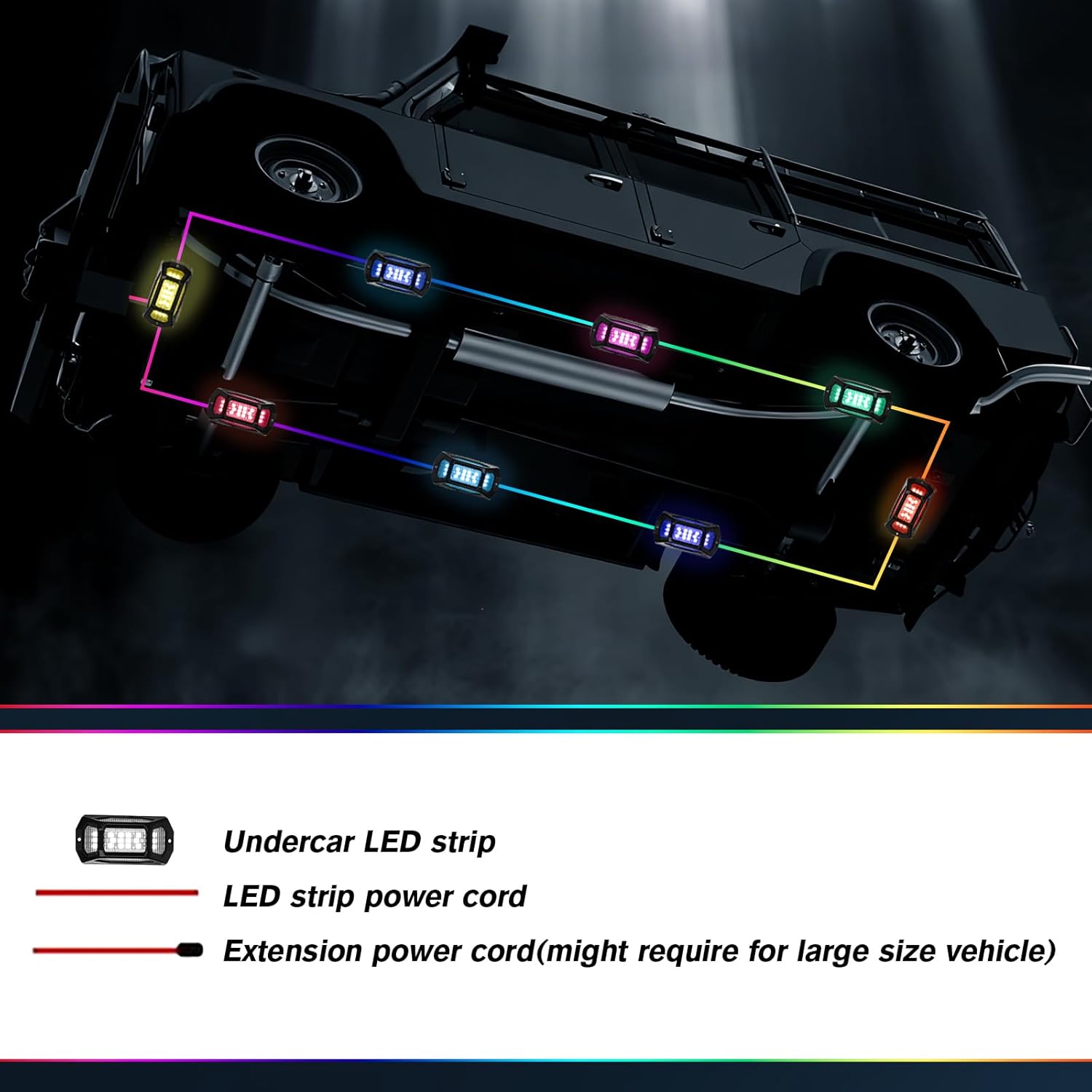 8 Pods RGB Rock Lights for Trucks - 5-Sided LED Underglow Lights with App & RF Remote Control, IP67 Waterproof Music Sync Neon Exterior Lighting Kit, No-Drill Universal Fit for SUV, ATV, Off-Road