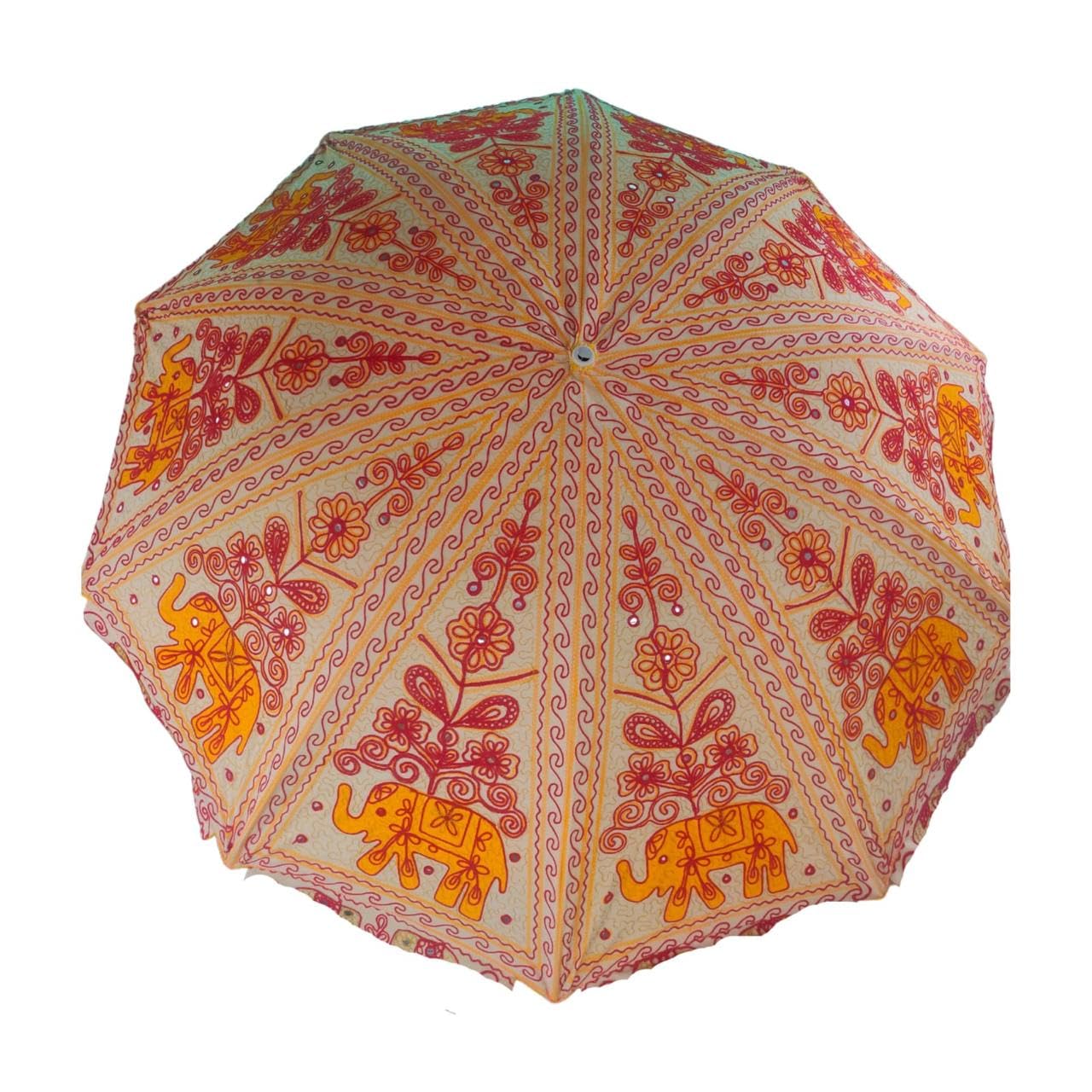 Arprani indian umbrellas for decoration, handmade patio garden table umbrellas beach umbrella cafe outdoor cotton umbrella parasol