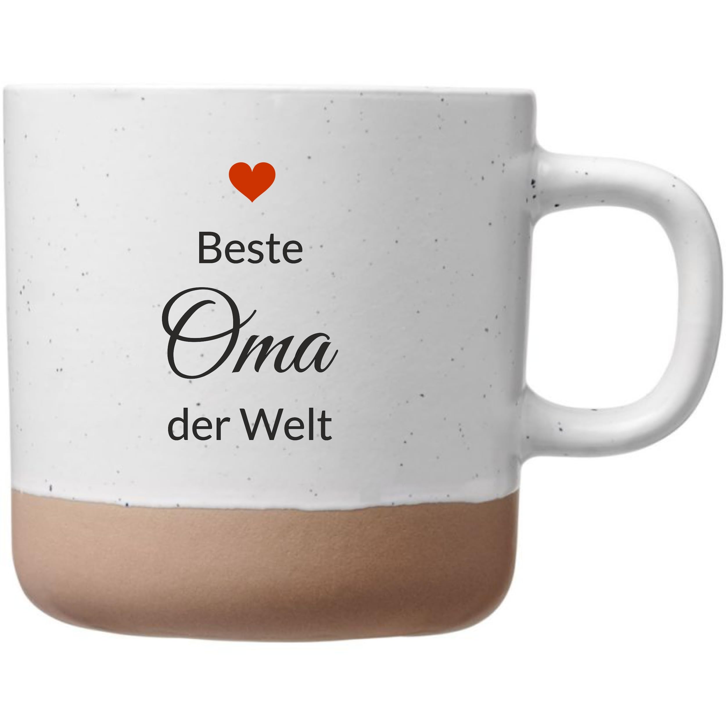 Laser Tattoo Beste Oma der Welt Keramik Kaffeetasse, Weiß, 360ml mit Herz-Design, Druck Spülmaschinenfest (OMA)