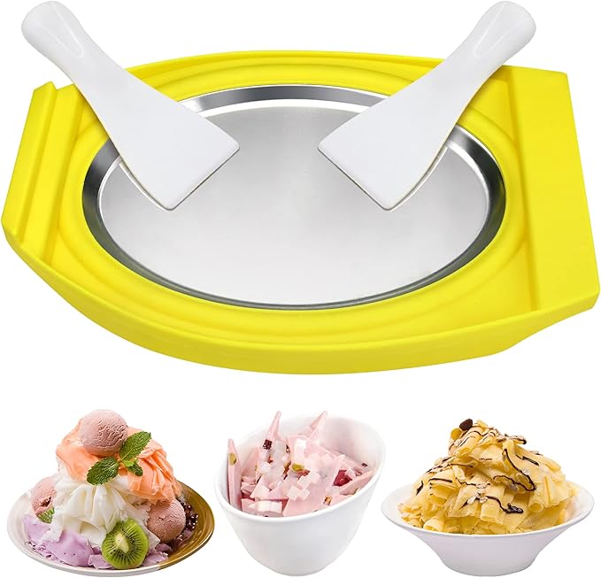Upgraded Ice Cream Maker, Ice Cream Roller Plate With 2 Spatulas for