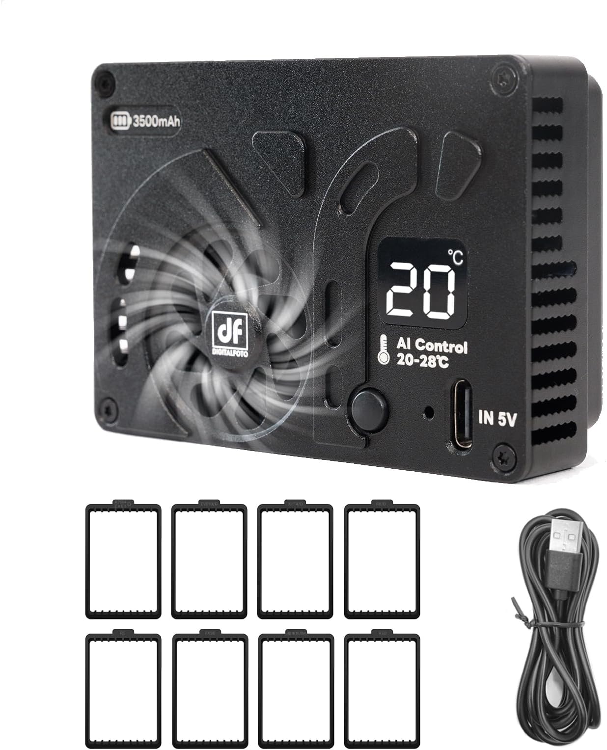 Camera Cooling Fan, External Cooling System with Built-in Battery, TEC Semiconductor Cooler, Compatible with Sony ZV-E10/ZVE1/A7M4/A6700/A7C, Fuji XT4, Canon R6/R7/R10 etc