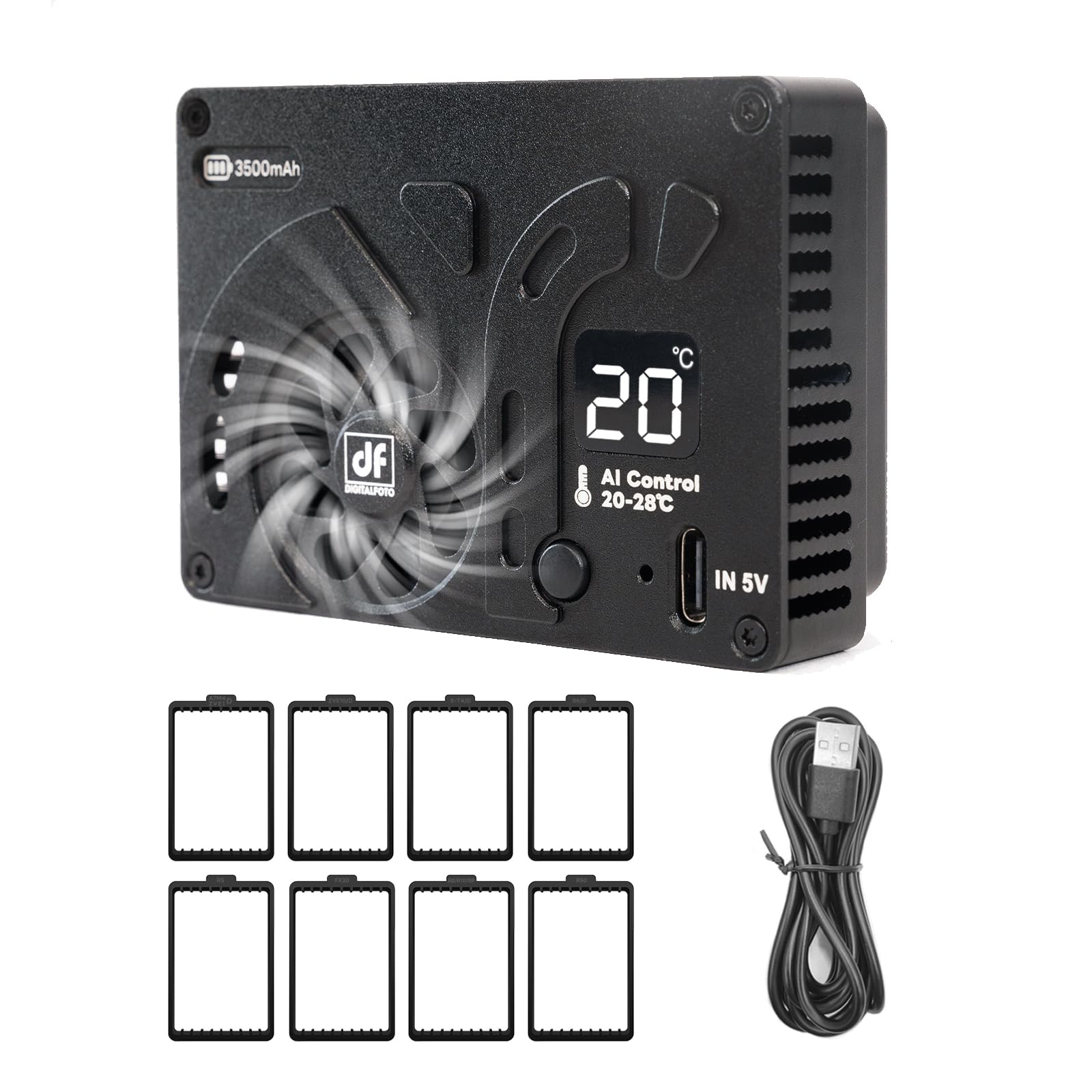 Camera Cooling Fan, External Cooling System with Built-in Battery, TEC Semiconductor Cooler, Compatible with Sony ZV-E10/ZVE1/A7M4/A6700/A7C, Fuji XT4, Canon R6/R7/R10 etc