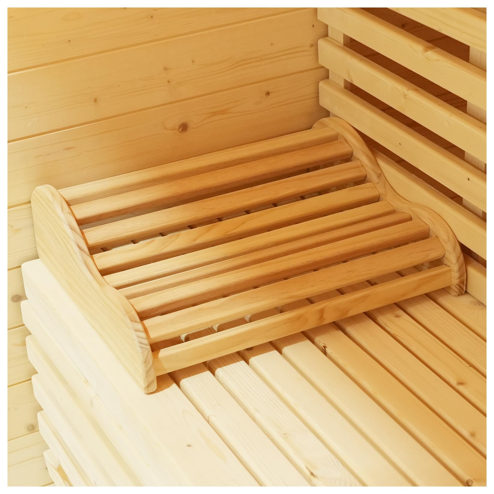 amocane Sauna Headrest Pillow for Sauna Room, Sauna Accessories for Any Barrel or Infrared Sauna, Non-Toxic Wood Neck Pillow