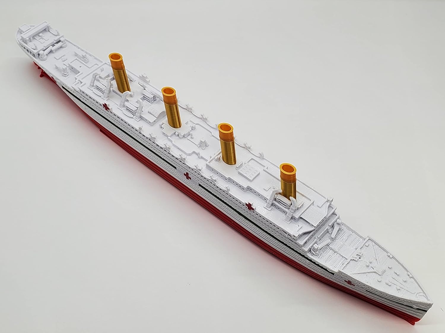 THEROLLER3D HMHS BRITANNIC Model Ship with 3 SeaMines, 1 Ft Long Assembled Titanic Toys for Kids, Historically Accurate Ship, Cake Topper, Figurine, Boat