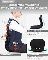 Vista 4 de curble Wider (Estándar Ancho) Juego de Fundas – Soporte para la Espalda Baja con Funda Desmontable, Soporte Lumbar Corrector de Postura de Espalda