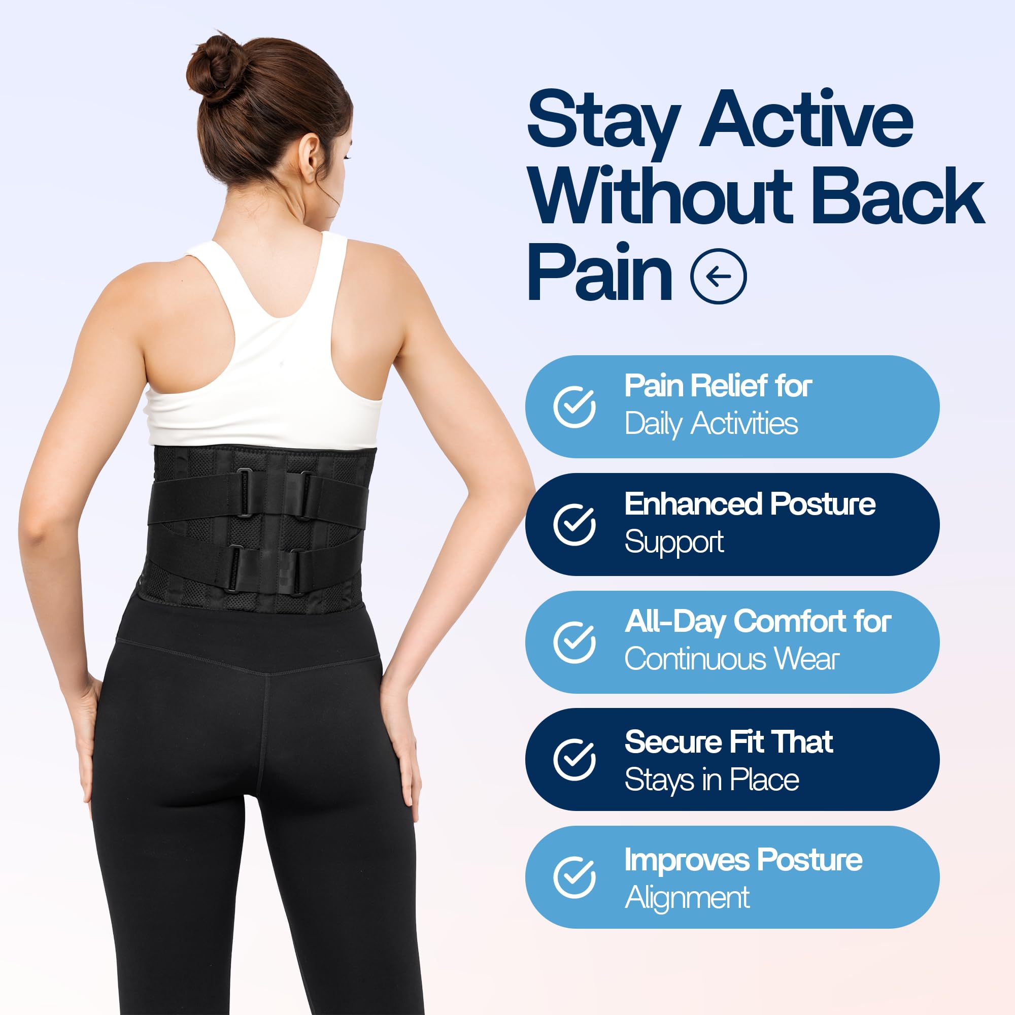 benoo Faja Lumbar – Soporte Ajustable para Dolor de Espalda Baja y Hernia de Disco – Transpirable, Cómodo e Ideal para el Trabajo y Uso Diario (Mediana (89–101 cm))