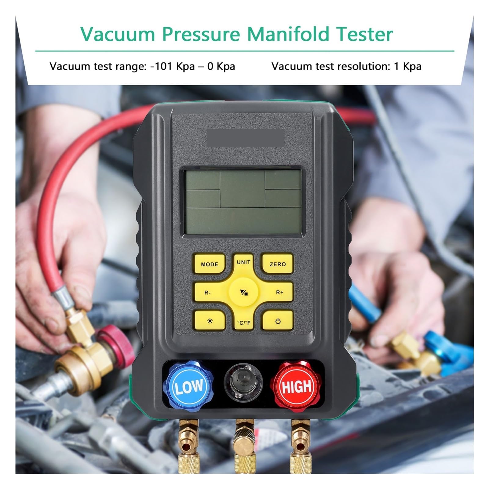 Manometro Refrigerazione Digitale Vuoto Pressione Collettore Tester Misuratore Temperatura Tester Apparecchio diagnostico AC