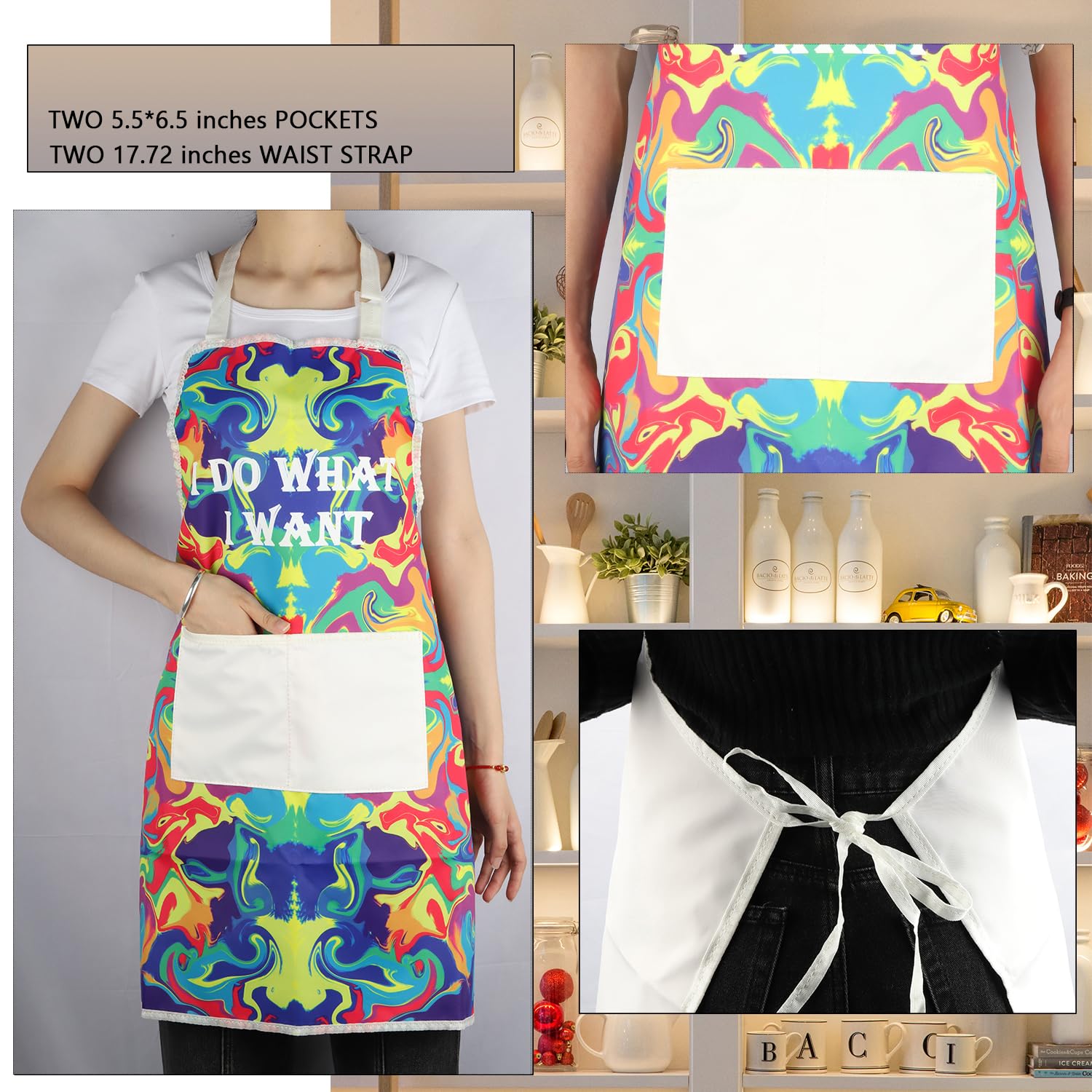 BNQL Painting Artist Apron With Pockets - Painter Gifts for Art Lover Teacher (I Do What I Want Artapron) - Image 3