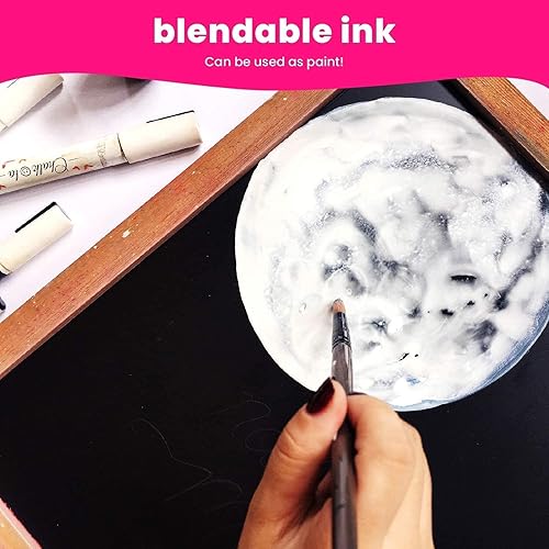 Miniatura 4 de Chalkola Paquete de 5 marcadores blancos de 0.236 in + 5 marcadores negros