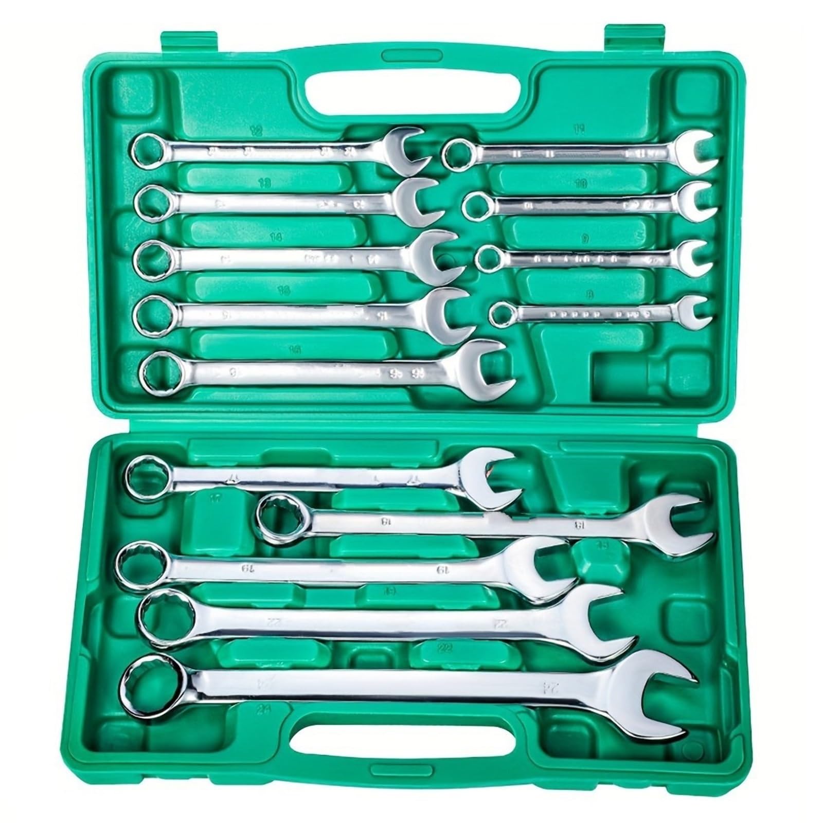 OLAQWENB Torque Wrenches 14PCS Combination Wrench Set Dual-Purpose Mechanics Wrenches with 8mm-24mm Range,Compact Precision Torque Wrench