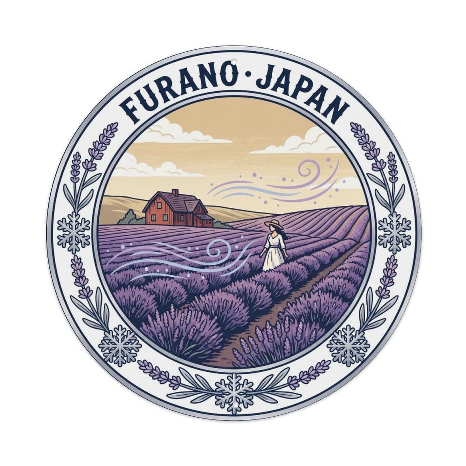 Hokkaido Furano Flower Travel Wildflower Nature Garden Metal Tin Sign