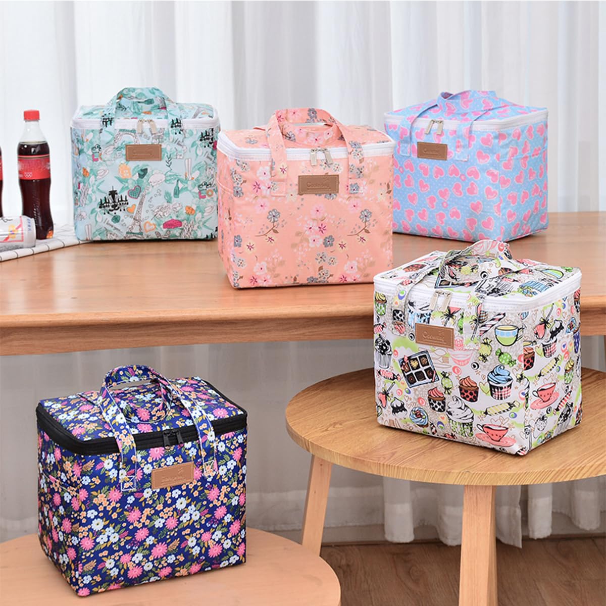 Morbuy Sac Isotherme Repas, Glaciere Souple Isotherme Grandes 11L, Réutilisable Lunch Bag, Sac Isotherme Pliable, Sac Repas pour Camping,Travail, École (11L ,Beignet