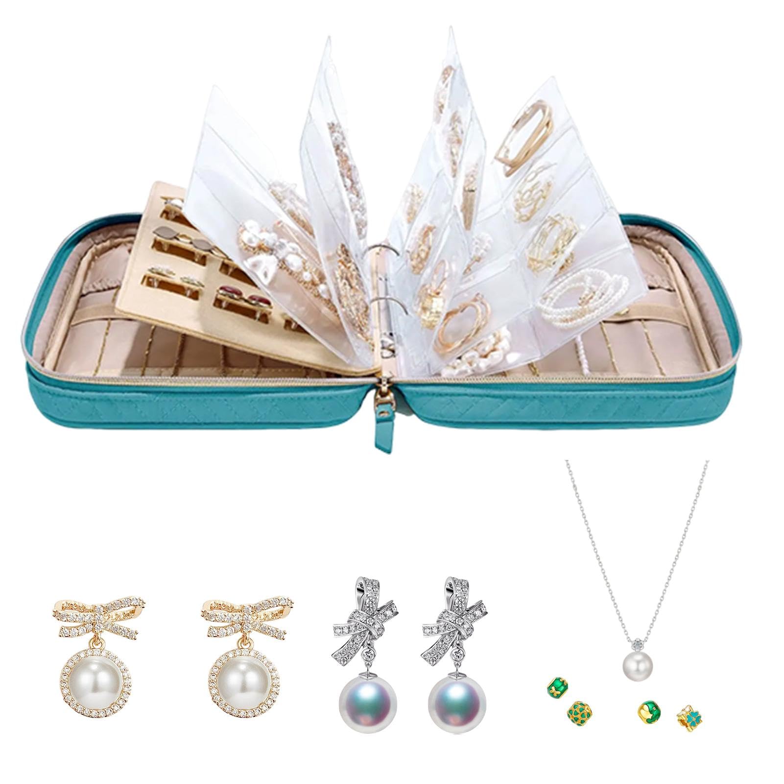 Porta Orecchini A Libretto - Con Tasche, Per Organizzare E Viaggiare - Foto 5