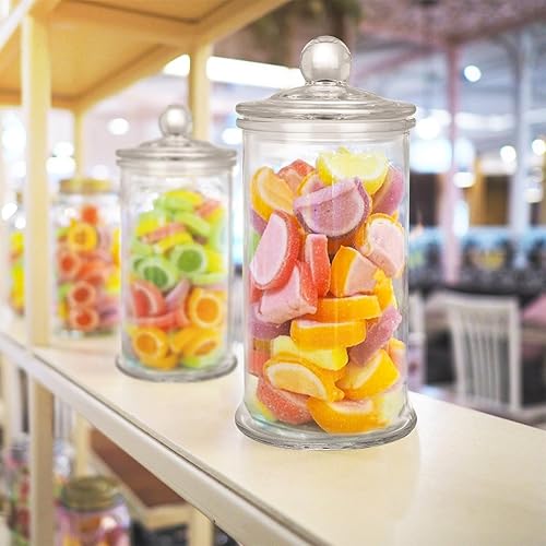 Miniatura 6 de Paquete de 2 tarros de vidrio con tapas, accesorios de baño transparentes de 32 onzas, organizador de almacenamiento, contenedores de bolas de