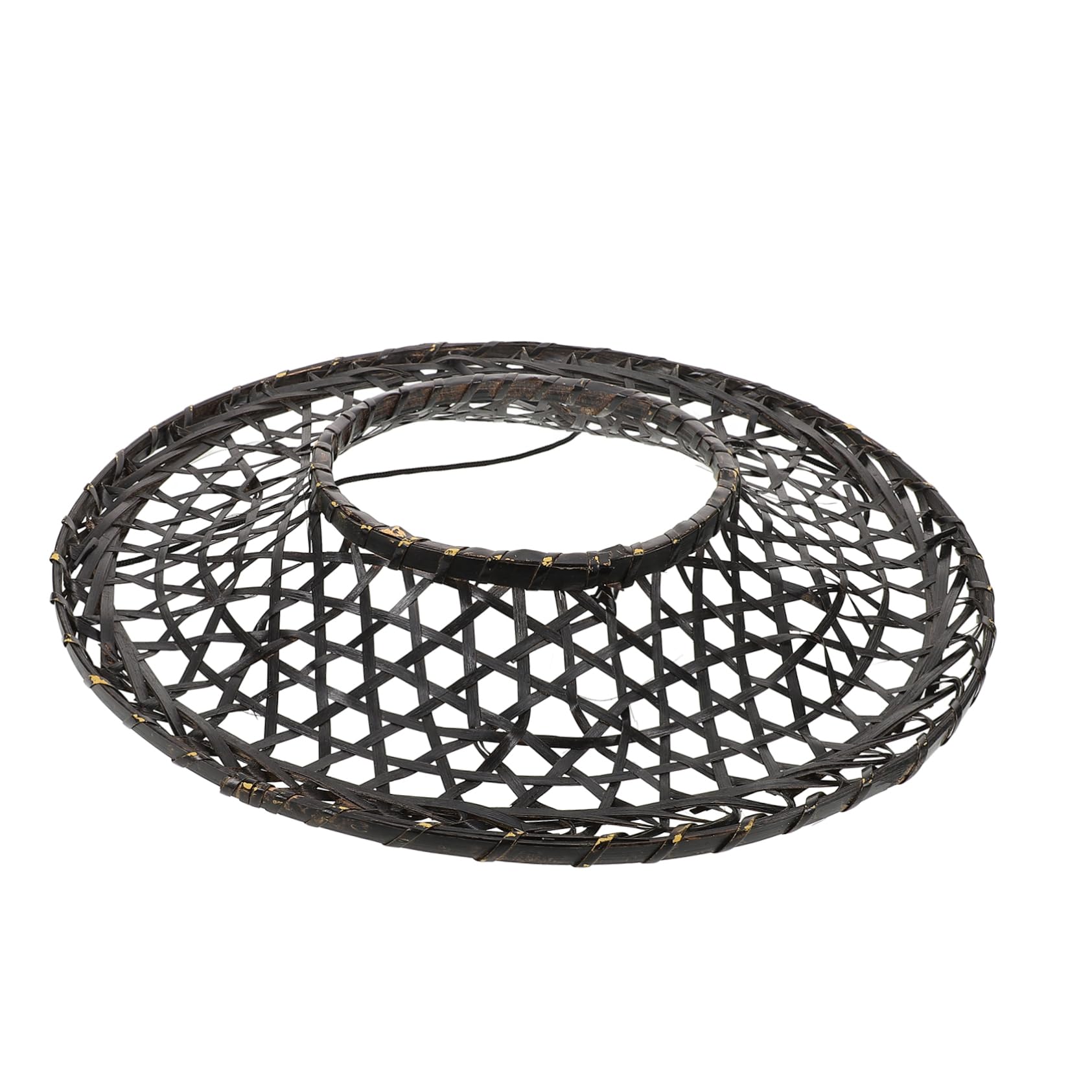 Cabilock Oriental Bamboo Hat Chinese Hollow Woven Traditional Cap for Parties Stage Cosplay