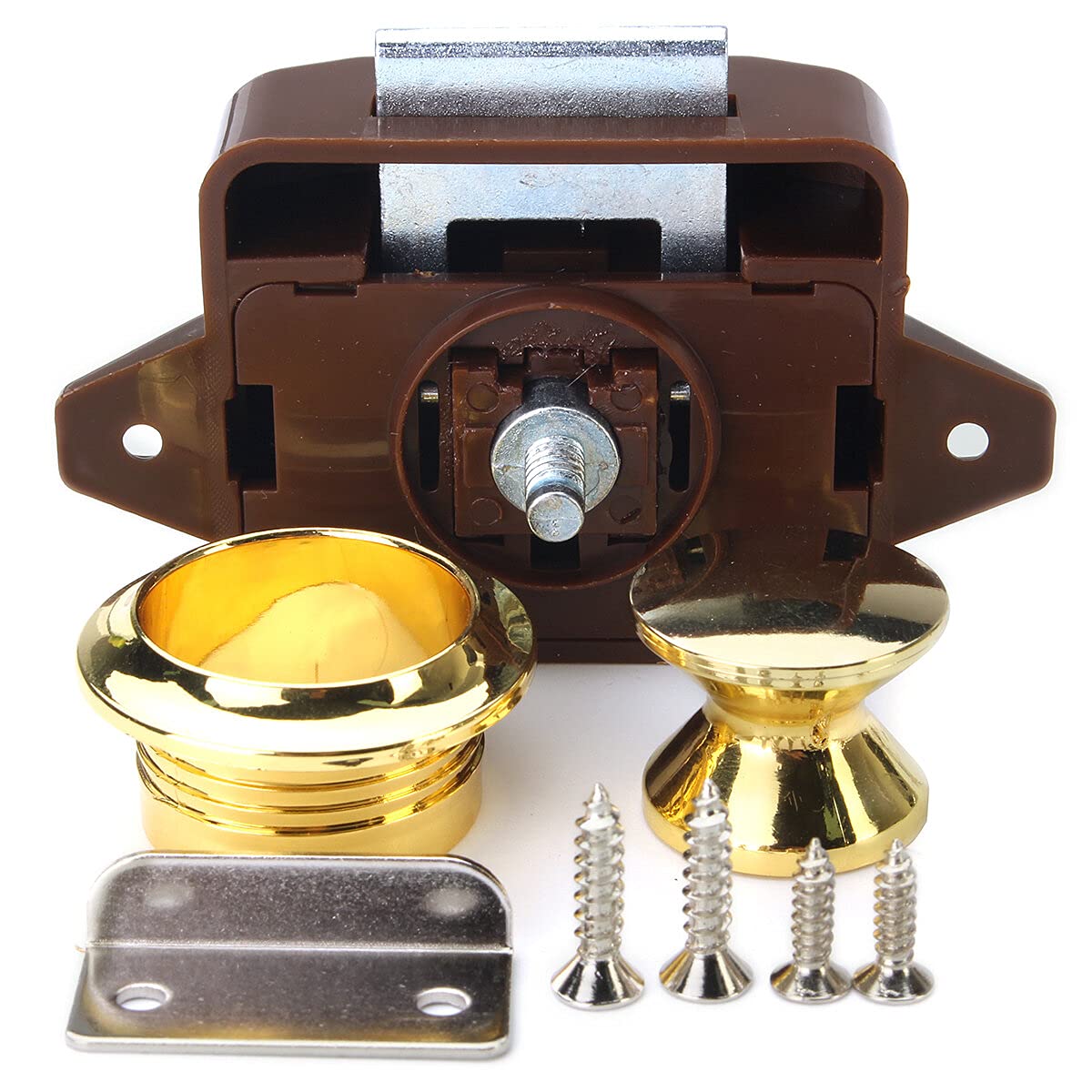 BouBouMatcc Push Button Catch Push Button Cabinet Latch For Rv/Motor Home Cupboard Caravan Lock For Cupboard Push Latch Lock Push Button Latch - Gold