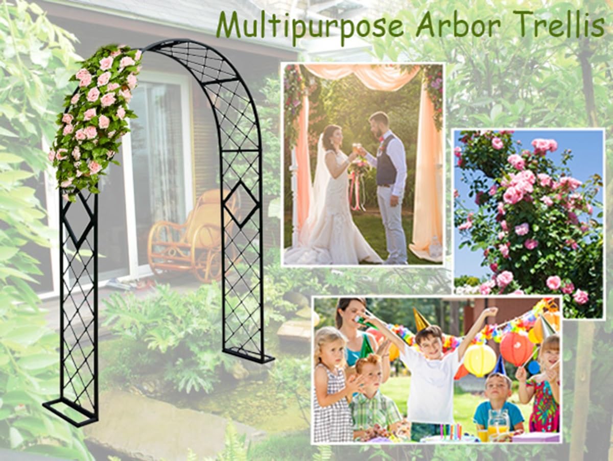 Arco per Rampicanti Arco per Rose da Giardino Arco di Nozze Pergolato da Giardino per Interni ed Esterni 140/180/260/300cm Larghezza Arco Sostegno Pianta Rampicante(300x230cm)