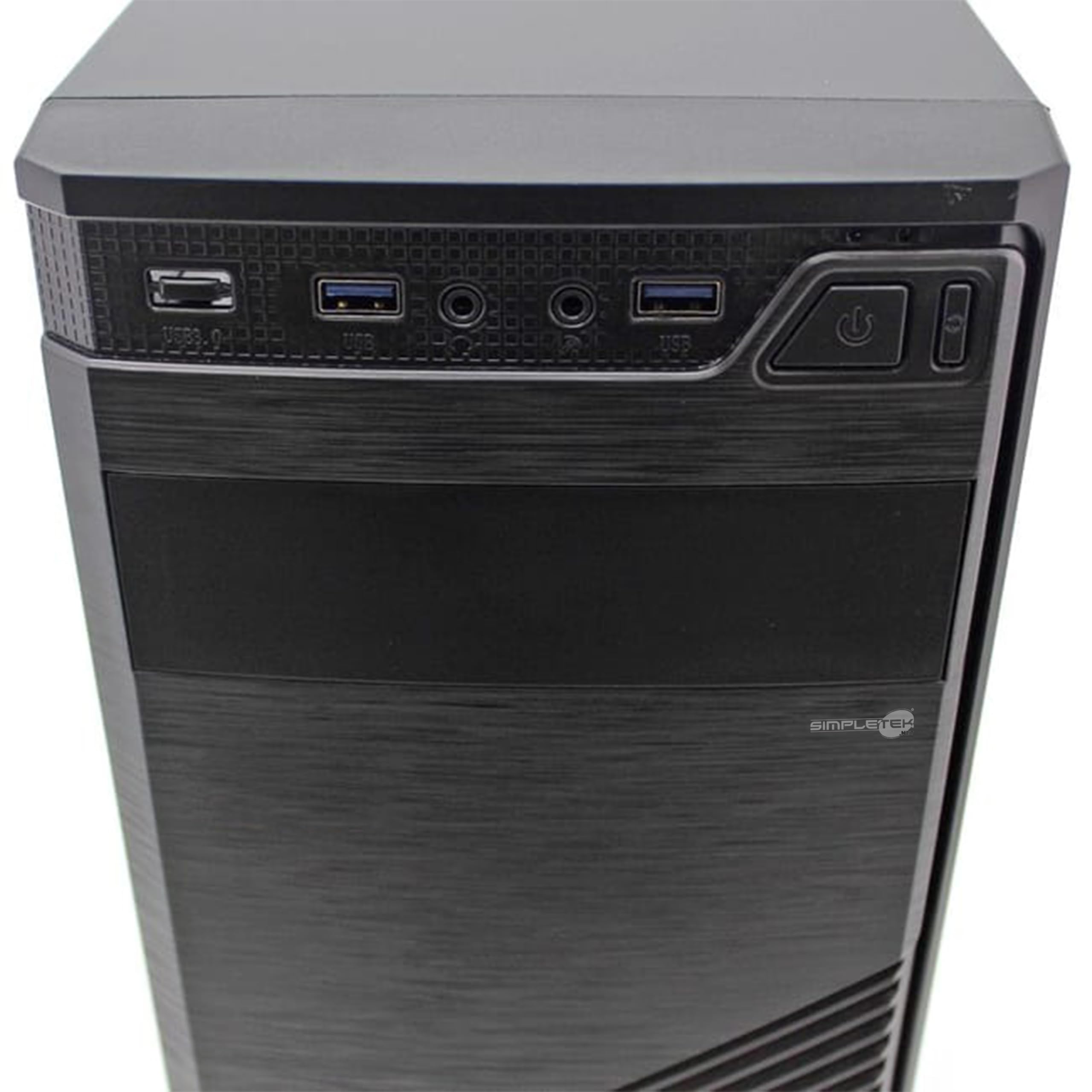 SIMPLETEK - Computer Desktop Fisso Assemblato di 14th Gen | Core i3 14100T RAM 8GB SSD 120GB | Case Nero, Inclusa licenza Windows 11 Professional