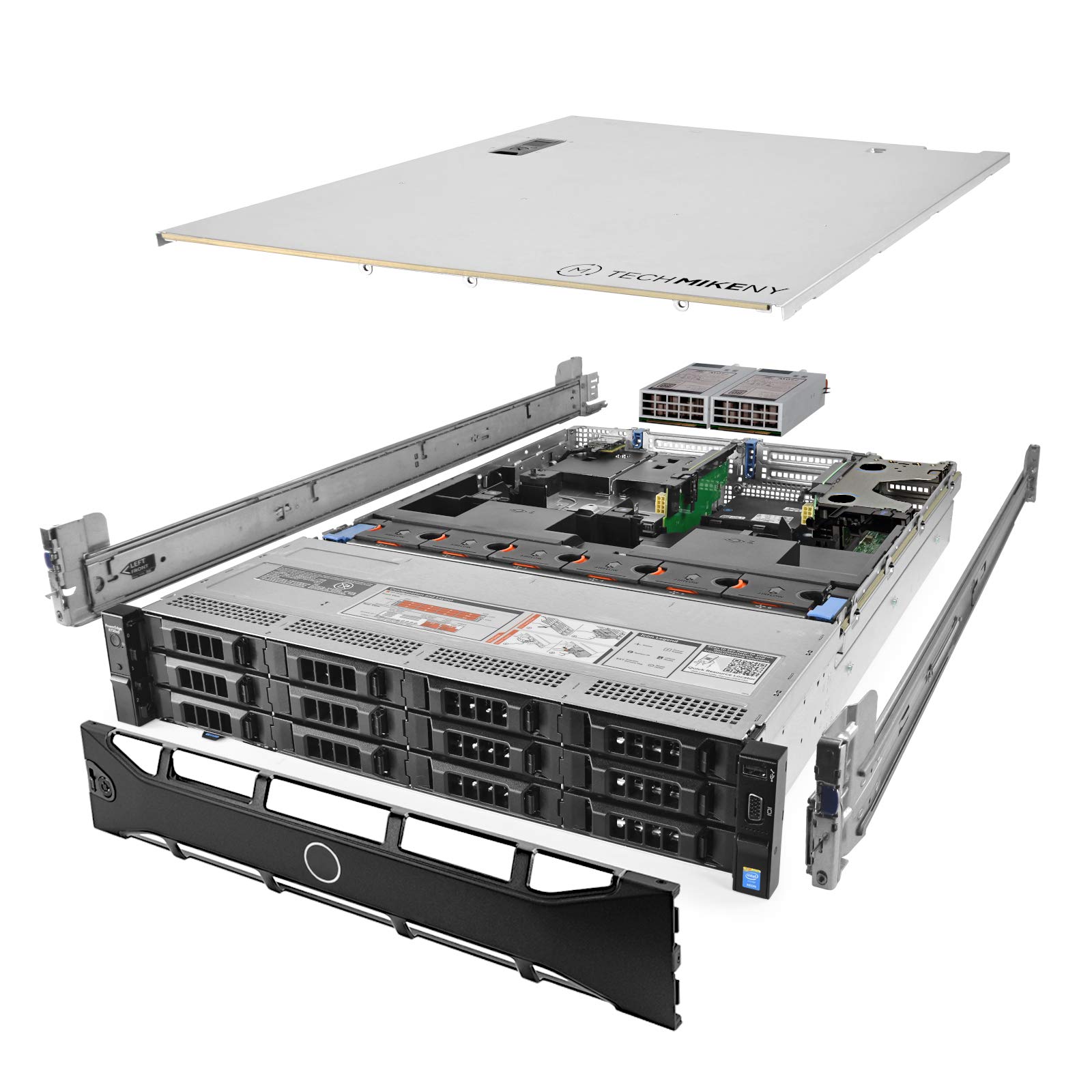 TechMikeNY Server 2.40Ghz 28-Core 192GB RAM 4X Caddies 2X Caddies PowerEdge R730xd (Renewed)