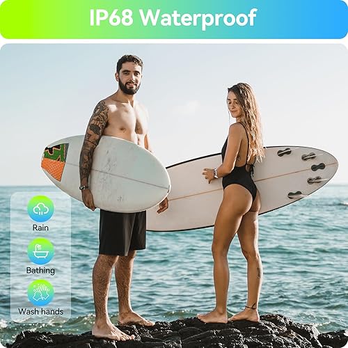 Miniatura 4 de anyloop Rastreador de actividad física con monitor de sueño de oxígeno en sangre y frecuencia cardíaca, IP68, impermeable, podómetro, relojes de