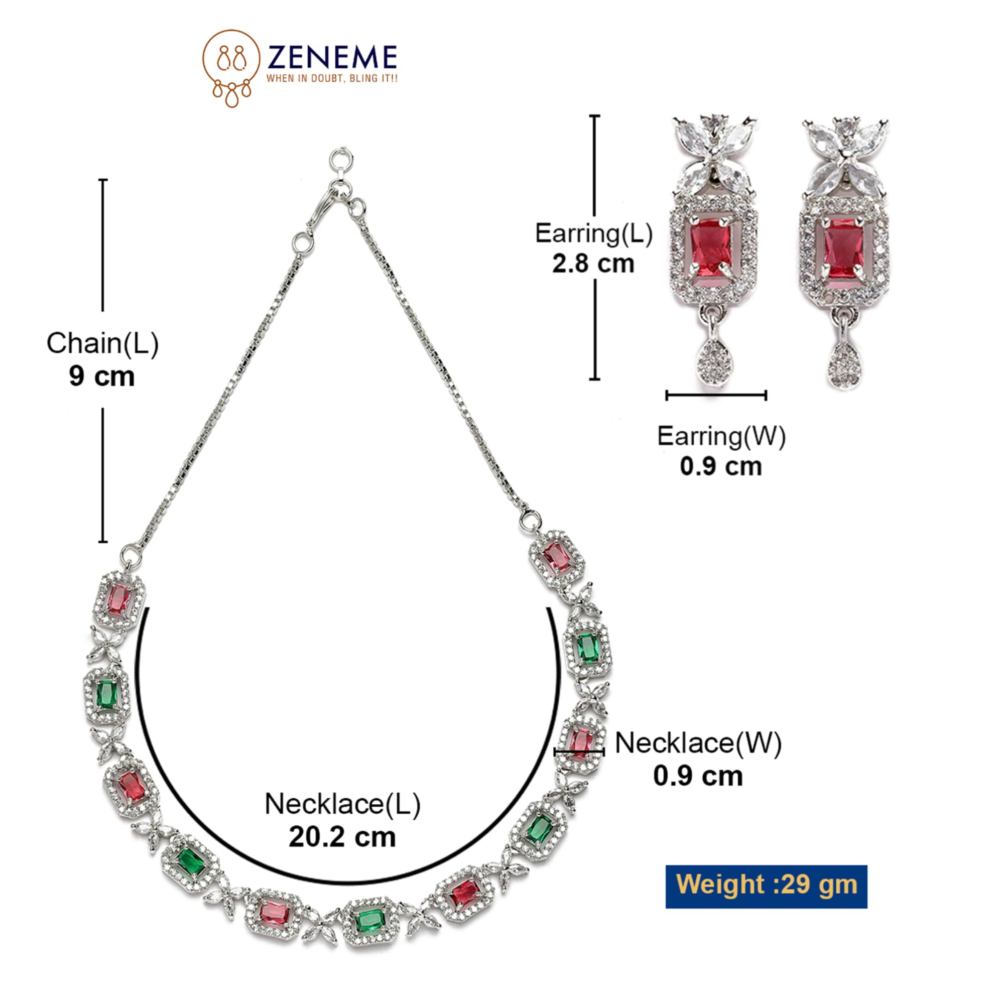 American Diamonds Necklace & Earrings Set