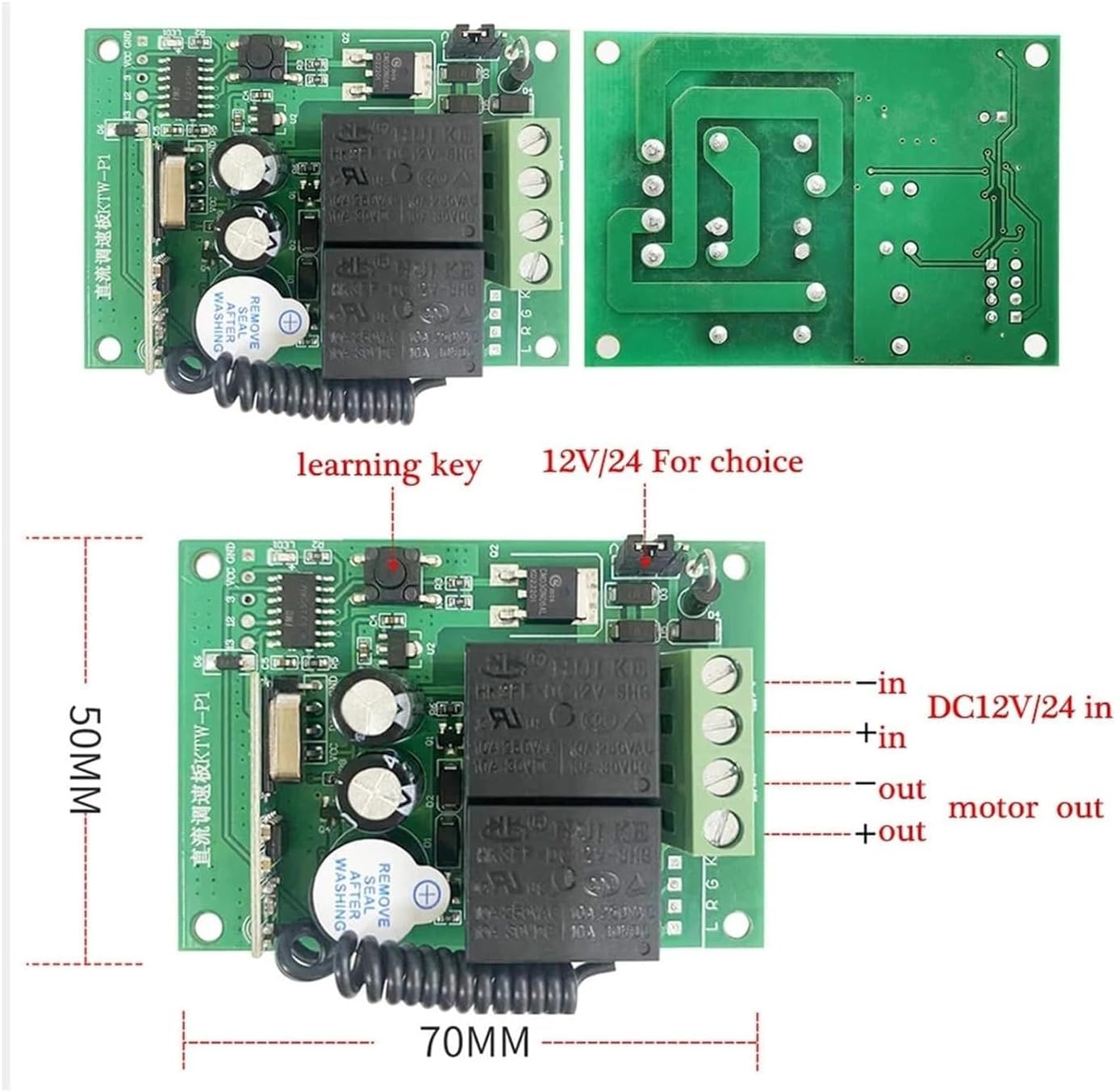360 Photo Booth Controller, Remote Control Motor Rotation for 360 Photo Booth, Wireless Forward/Reverse 360 Rotating Table DC Motor Control Board(KTW+1 Remote)