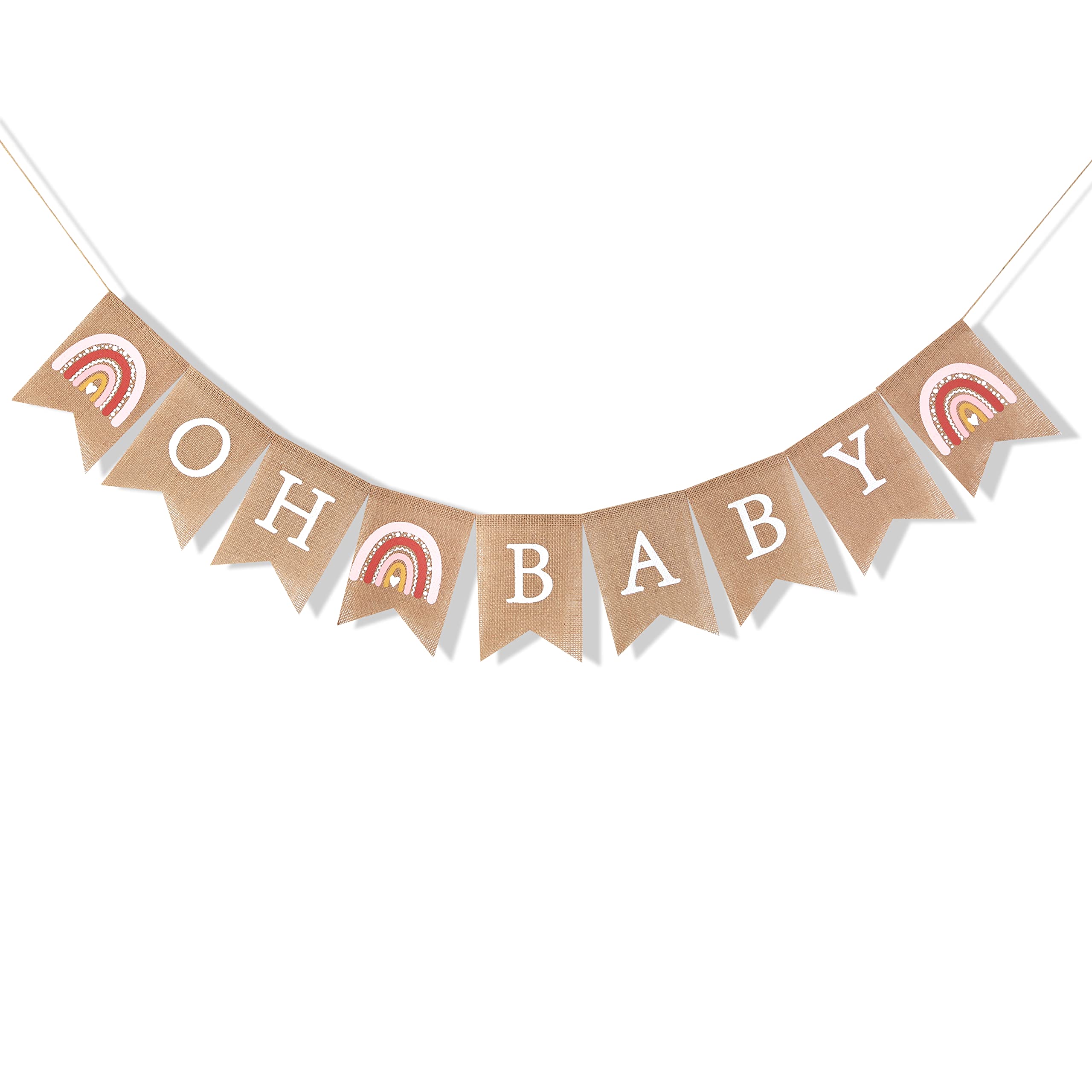 Oh Baby Rainbow Baby Shower - Boho Rainbow Baby Banner, Boho Shower Decorations, Baby Shower Burlap Banner, Oh Baby Banner, Gender Neutral Rainbow