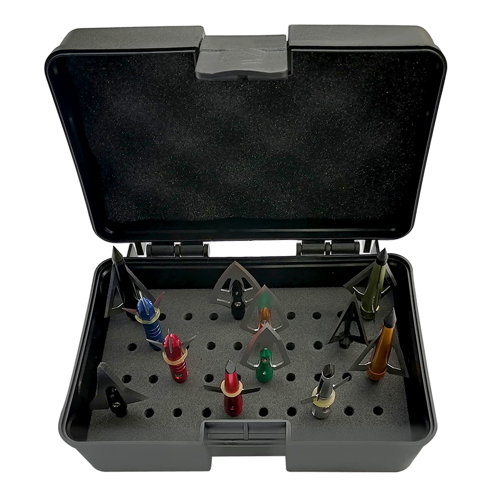 Archery Broadhead Case Hunting Accessory ABS Waterproof Ammo Storage Box Holds 20 Broadheads with Keyhole (Case Only)