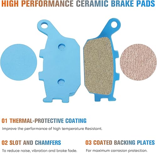 Miniatura 5 de Youxmoto Pastillas de freno de cerámica para Honda VT 1100 VTX 1300  CBR 600 900 1000, pastillas de freno traseras para KAWASAKISUZUKI SV650