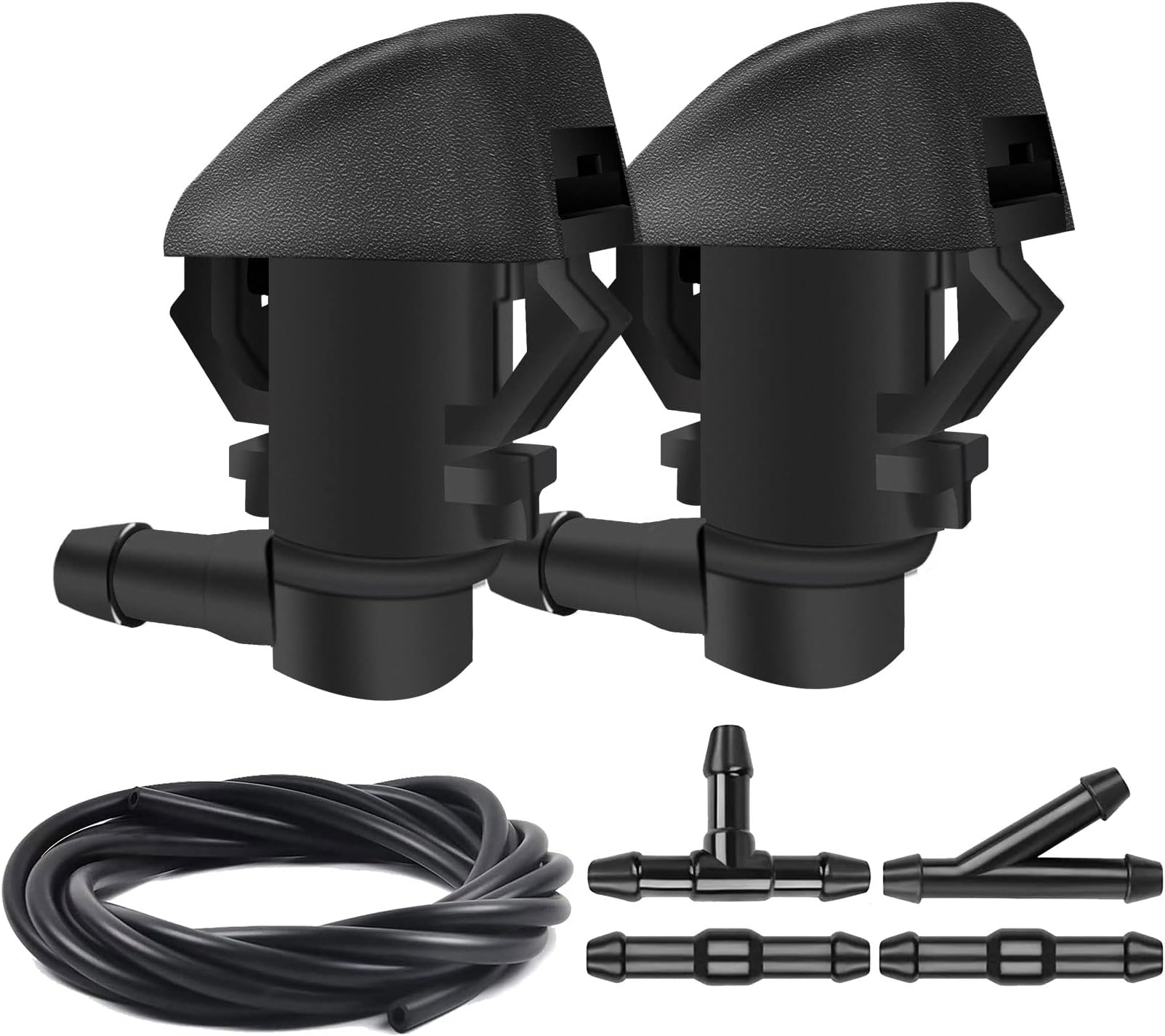 Windshield Washer Nozzles Kit, Front Windshield Washer Nozzle Assembly and Fluid Hose with Connectors for Honda Pilot 2009-2012 2014 2015, Replaces OEM # 76810-SZA-A01ZA