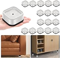 Vista 19 de shouwuhho Paquete de 16 Elevadores de Muebles Ajustables Elevadores de Cama de Servicio Pesado Elevan Altura 1", Elevadores de Cama Cuadrados Negro