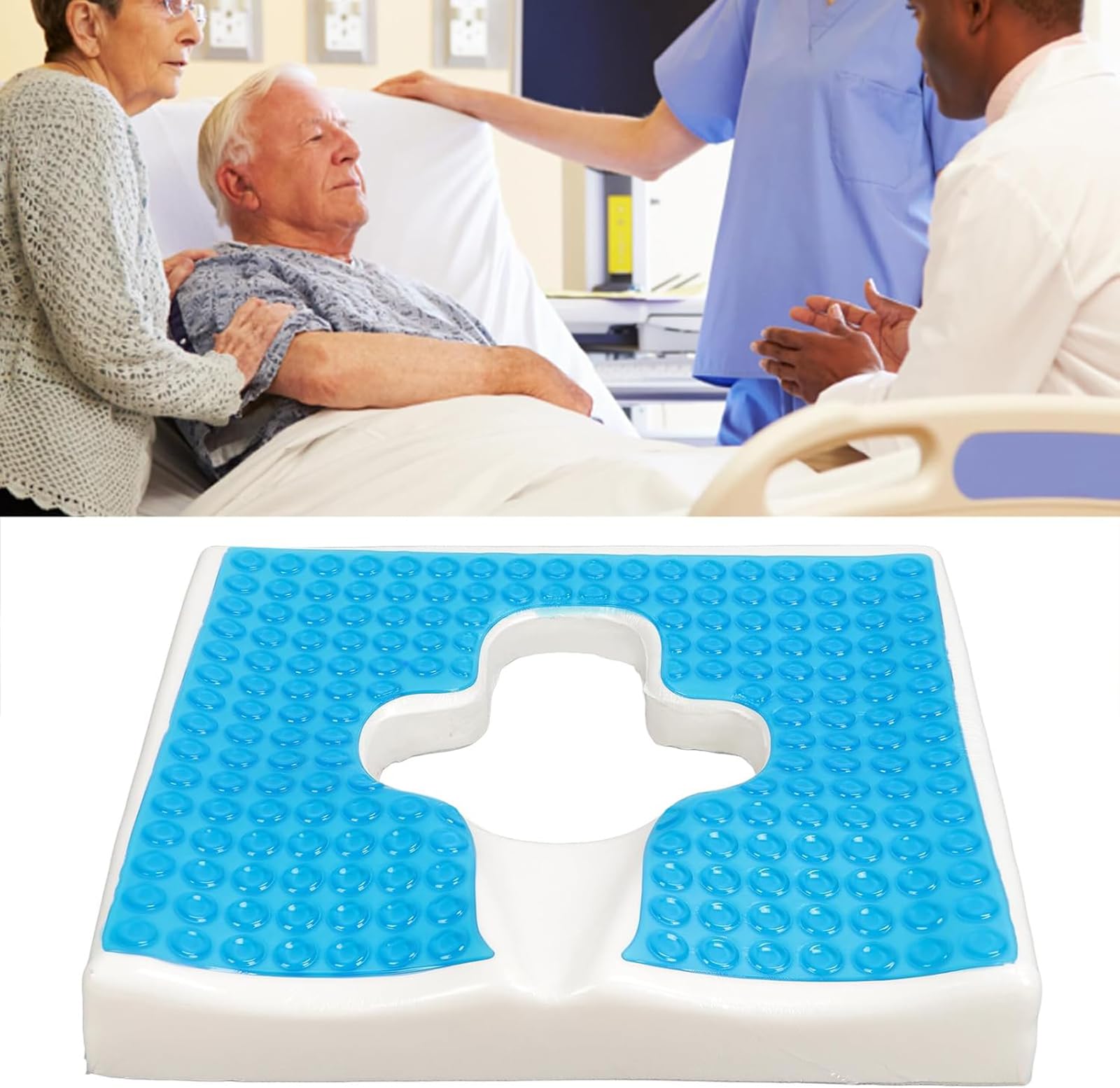 Cojín De Asiento para Coxis, Cojín Antiescaras, Almohada para Coxis con Apertura En Forma De T, Estar Sentado Durante Mucho Tiempo Mantiene La Piel Seca, para Pacientes Postrados En Cama