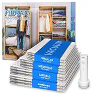 12 Pack Vacuum Seal Bags for Clothing (3J+3L+3M+3S) Vacuum Storage Bags with Electric Pump, Space Saver Vacuum Bags for Clothes, Blankets, Bedding
