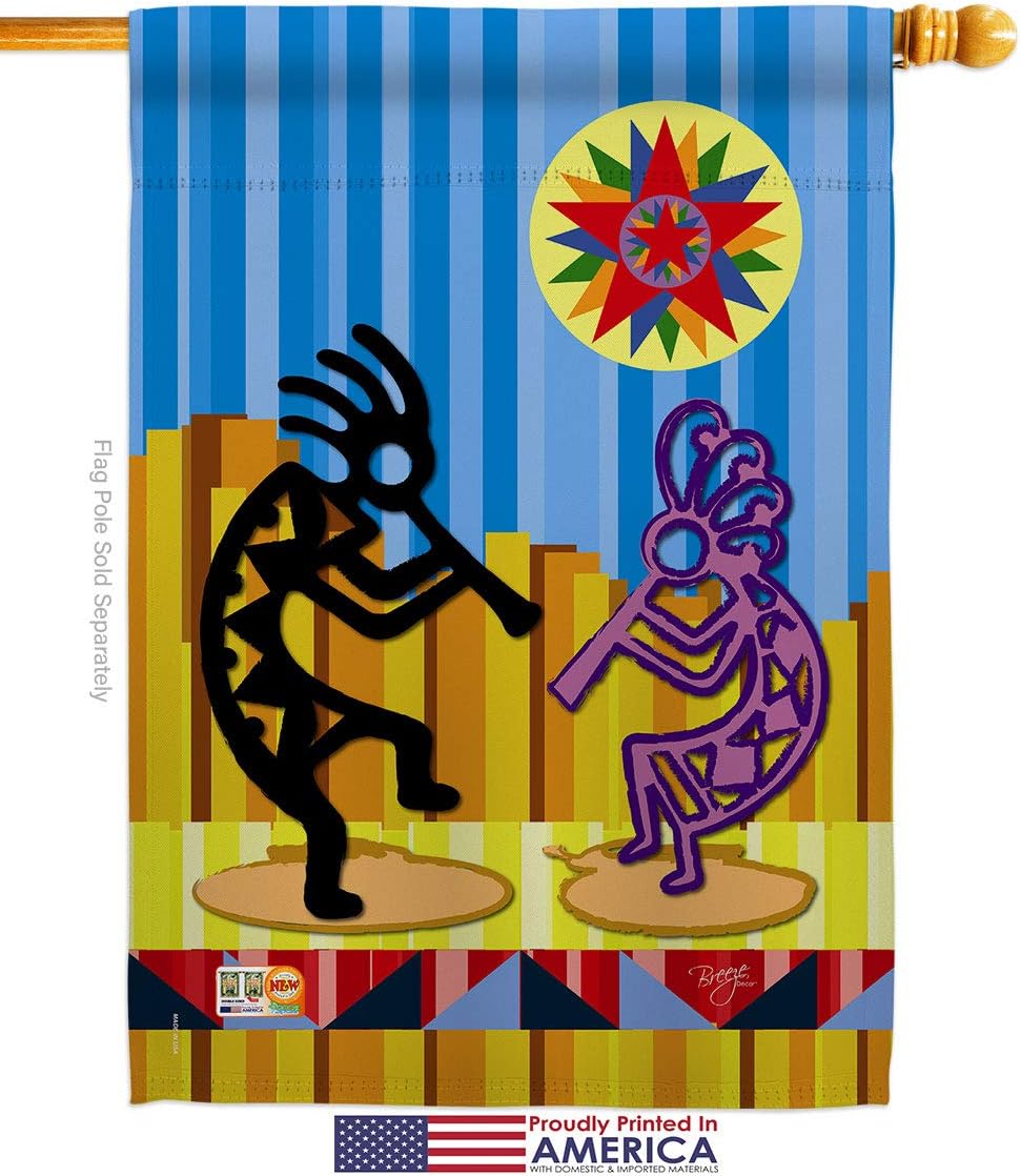 Kokopelli Dream House Flag Country Living Southwest Desert Cactus Succulent Particular Area Small Decorative Gift Yard Banner Made In USA 28 X 40