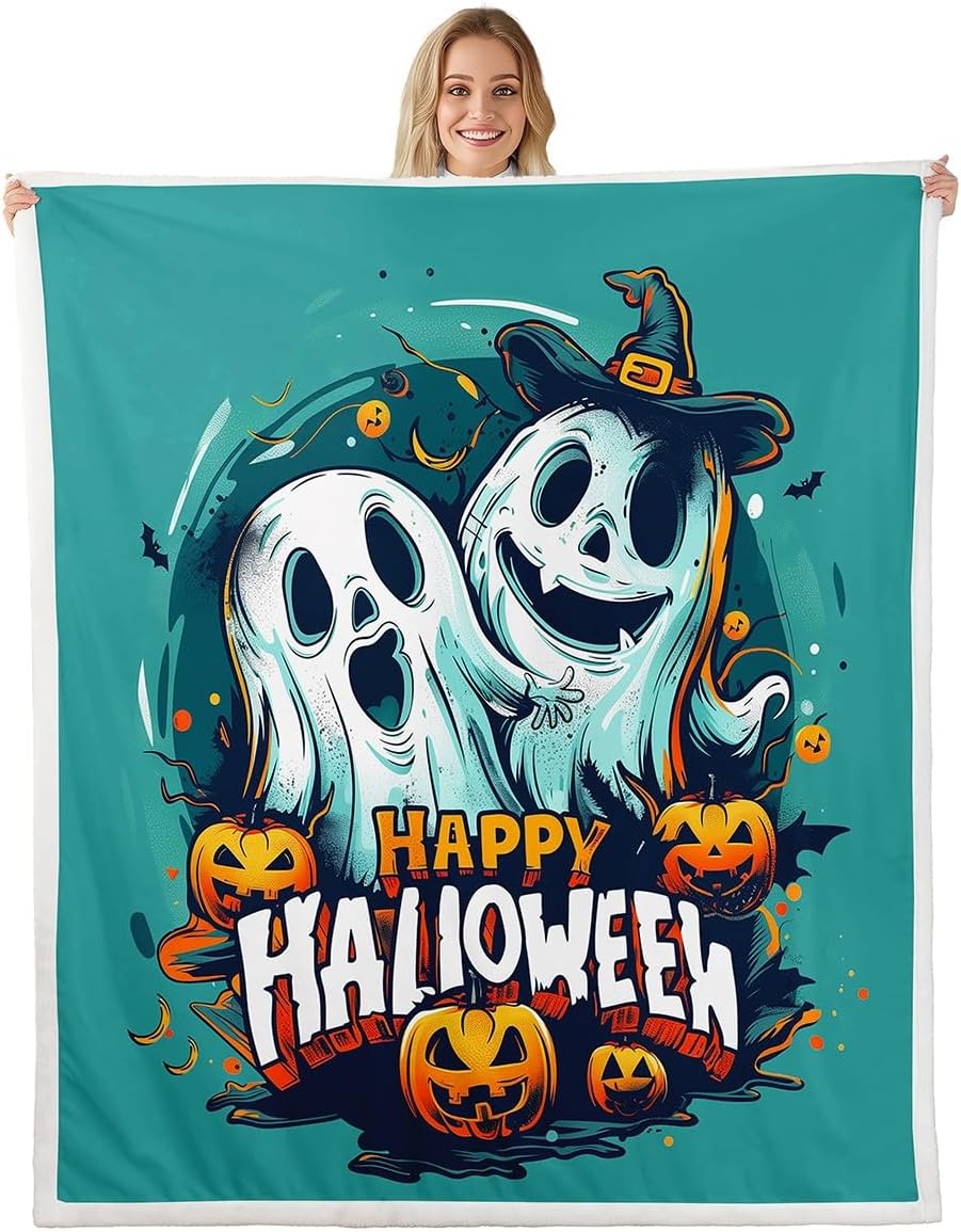 Castle Fairy Sea Turtle Blanket Twin 60x80 Trippy Pumpkin Botanical Blanket for Kids Teens Boys Girls Halloween Underwater World Sherpa Blanket Lightweight Marine Animal Blanket Living Room Decor