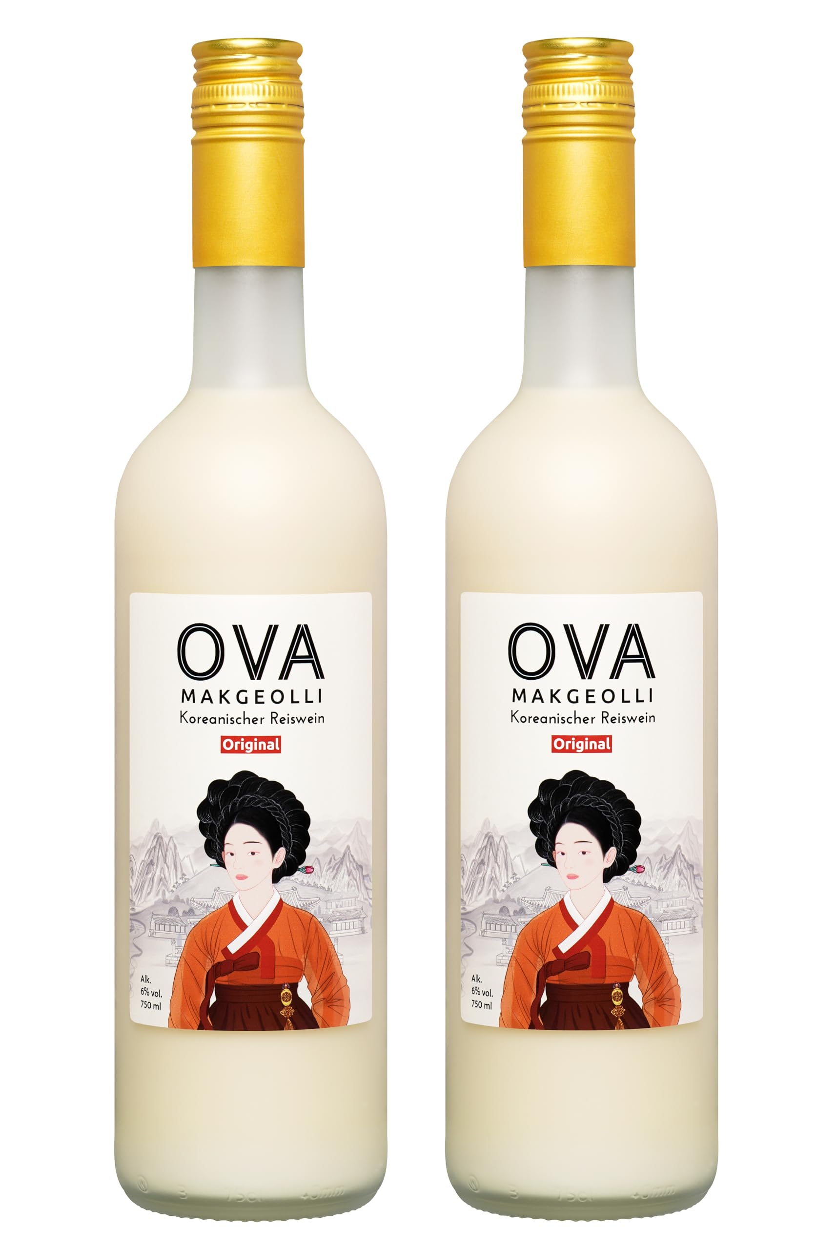 OVA Makgeolli, Koreanischer Reiswein, 750ml x 2, 6% Alkohol