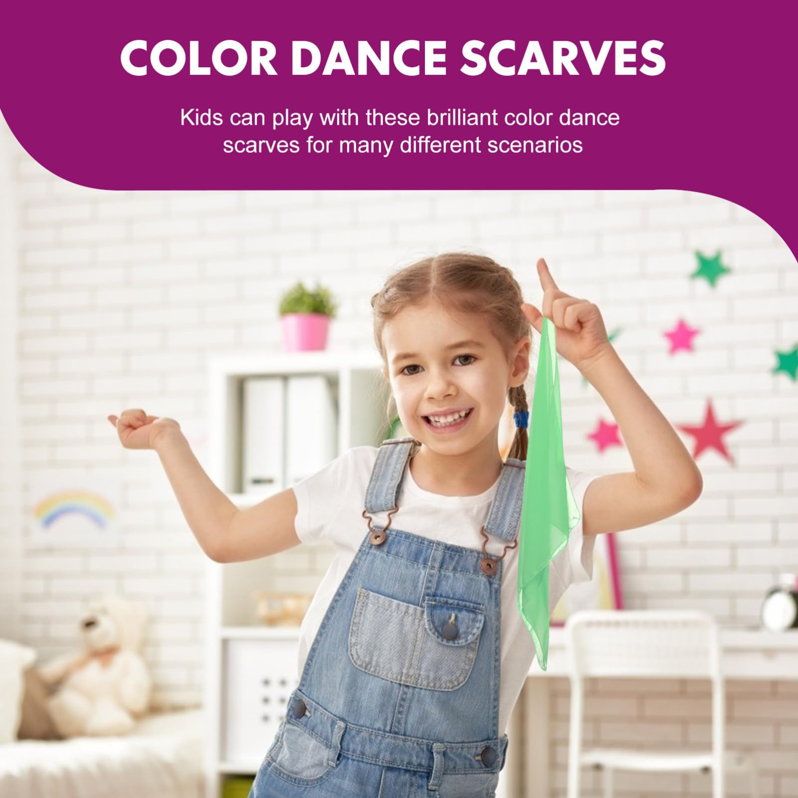 BESPORTBLE 12pcs Dance Scarves Vibrant Color Play Scarves for Performance and Fun for Kindergarten Activities Face and Neck Covering Includes