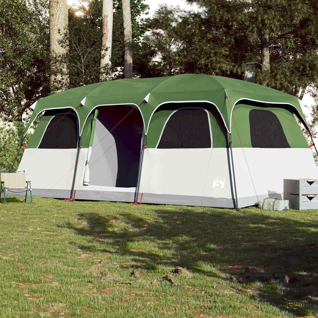 Familienzelt für Personen Grau und Orange, wasserdichtes Campingzelt aus 185T Polyester mit PU-Beschichtung, E-Anschlüsse, Fenster, x x 228/, für Outdoor und Reise
