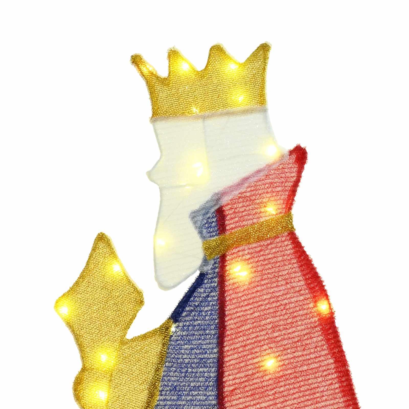 3 weise Männer Weihnachtsbeleuchtung Stoff Metall 3 pcs 105 cm Warmes Weiß LED Lichterkette für Innen Außen Dekoration Advent Festtag Atmosphäre